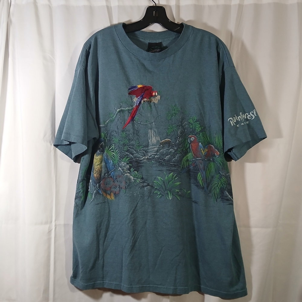 Habitat Rainforest Cafe Parrots XCIV XL T-Shirt Embroidered Single Stitch